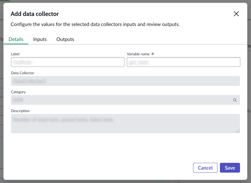 Add data collector details