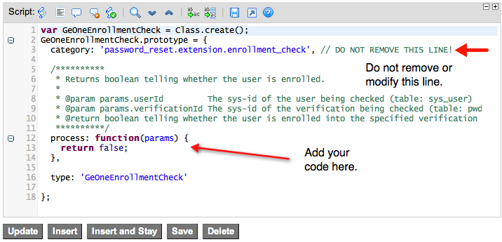 New extension script
