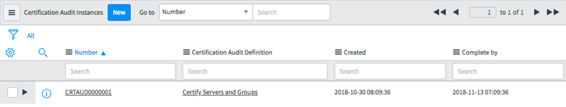 Certification Audit Instance.