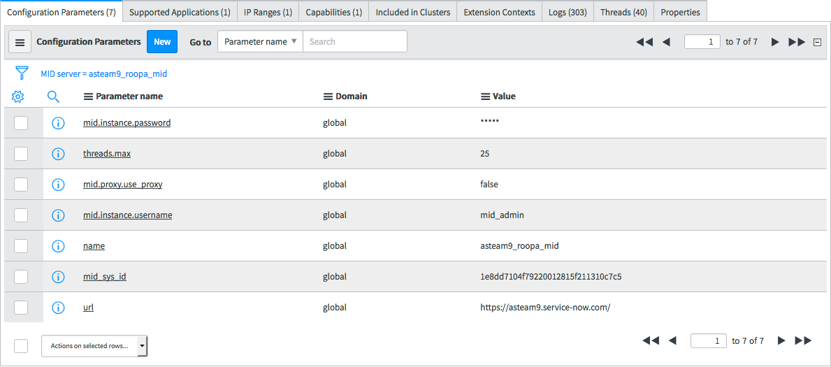 Defining MID Server configuration parameters