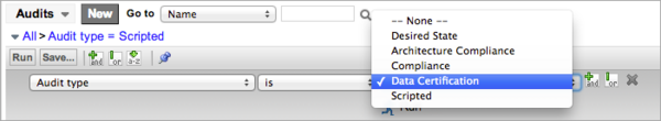 Audit Type filter with Data Certification selected.