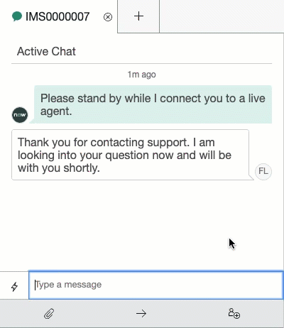 Initiating a queue transfer by typing