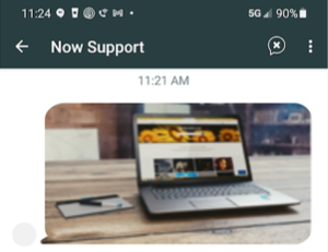 A chat window shows a picture of a computer.