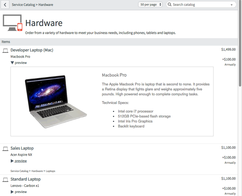 Hardware category items