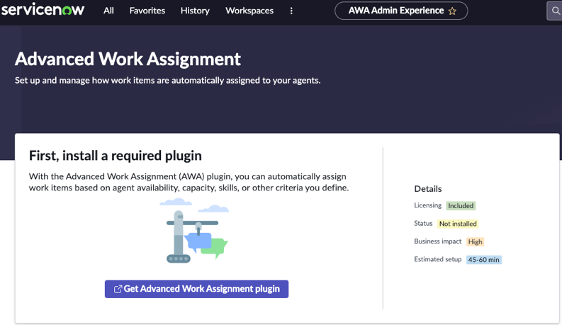 Install AWA from the Advanced Work Assignment home page