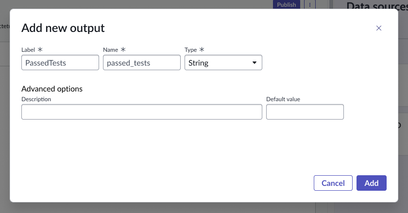 Add data collector output tab.