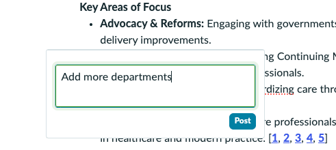 Comment popover in Docs.