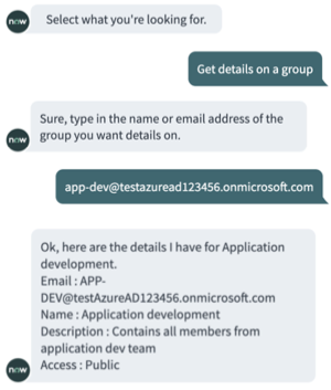 Rubrique Obtenir les détails du groupe Office 365.