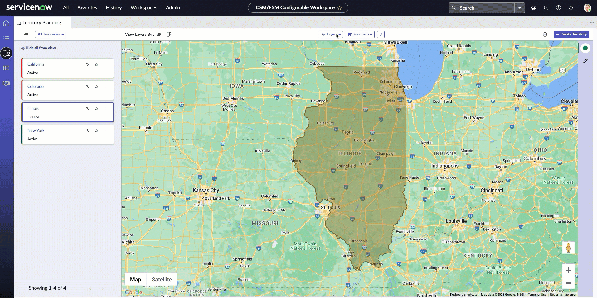 GIF affichant le processus de modification de l’emplacement de l’élément de données de superposition de carte.