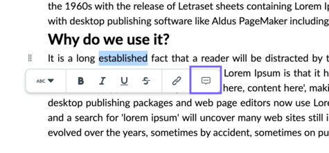 Docs inline toolbar.