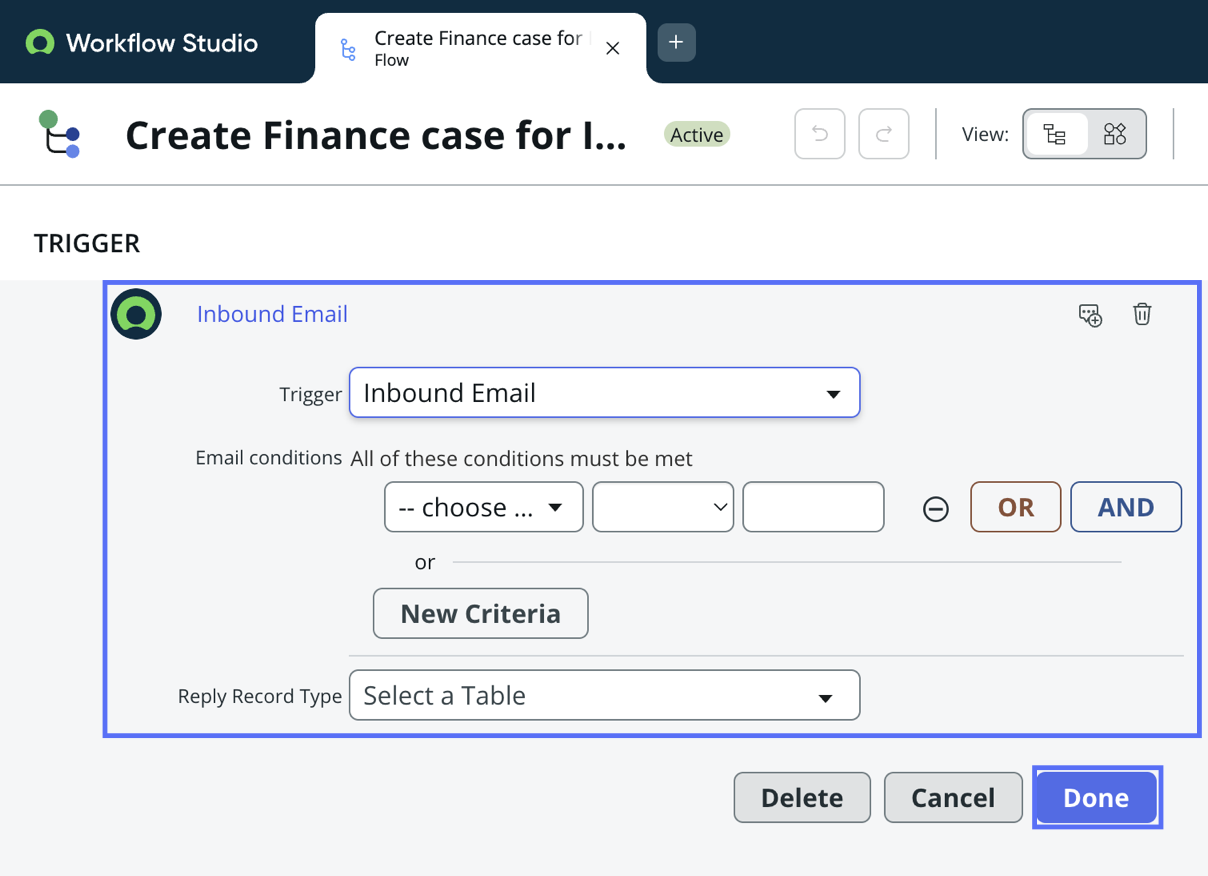 Set triggers for the copied flow