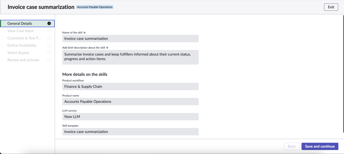 Invoice case summarization in Now Assist