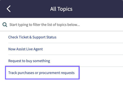Track purchases and procurement requests.