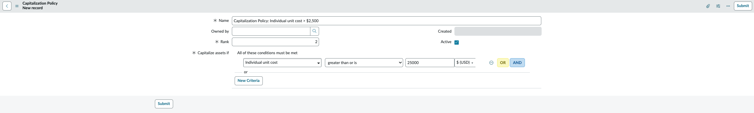 Capitalization policy.