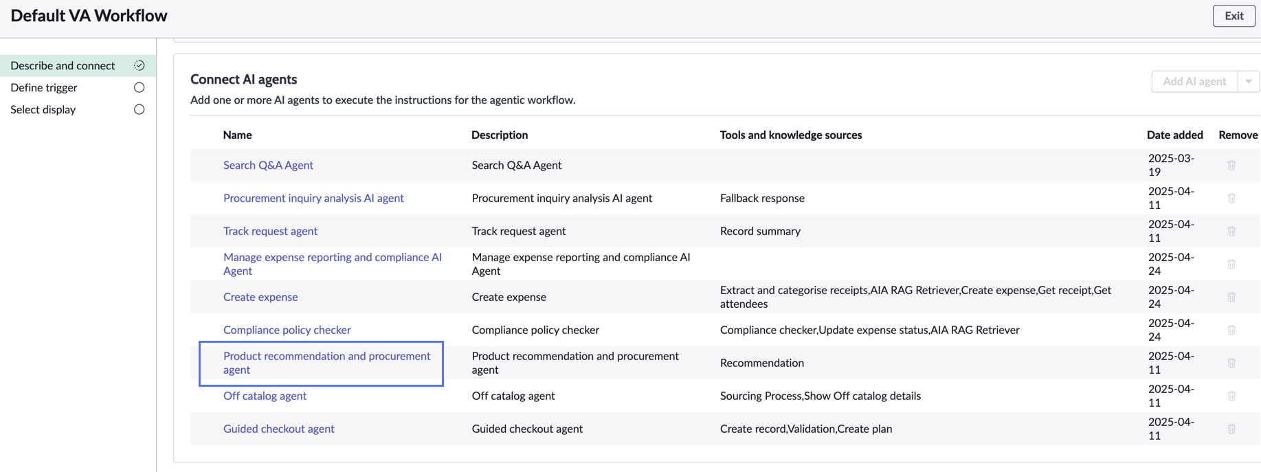 Enabled AI agent.