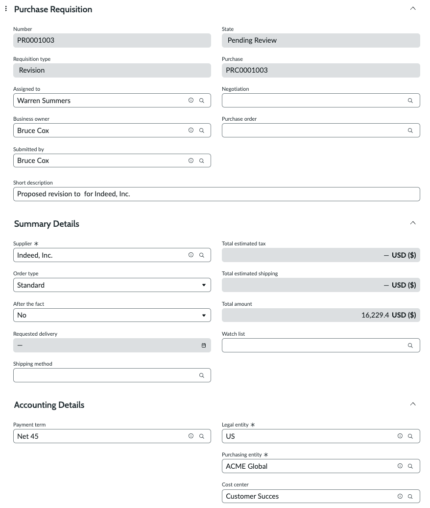 Purchase requisition.