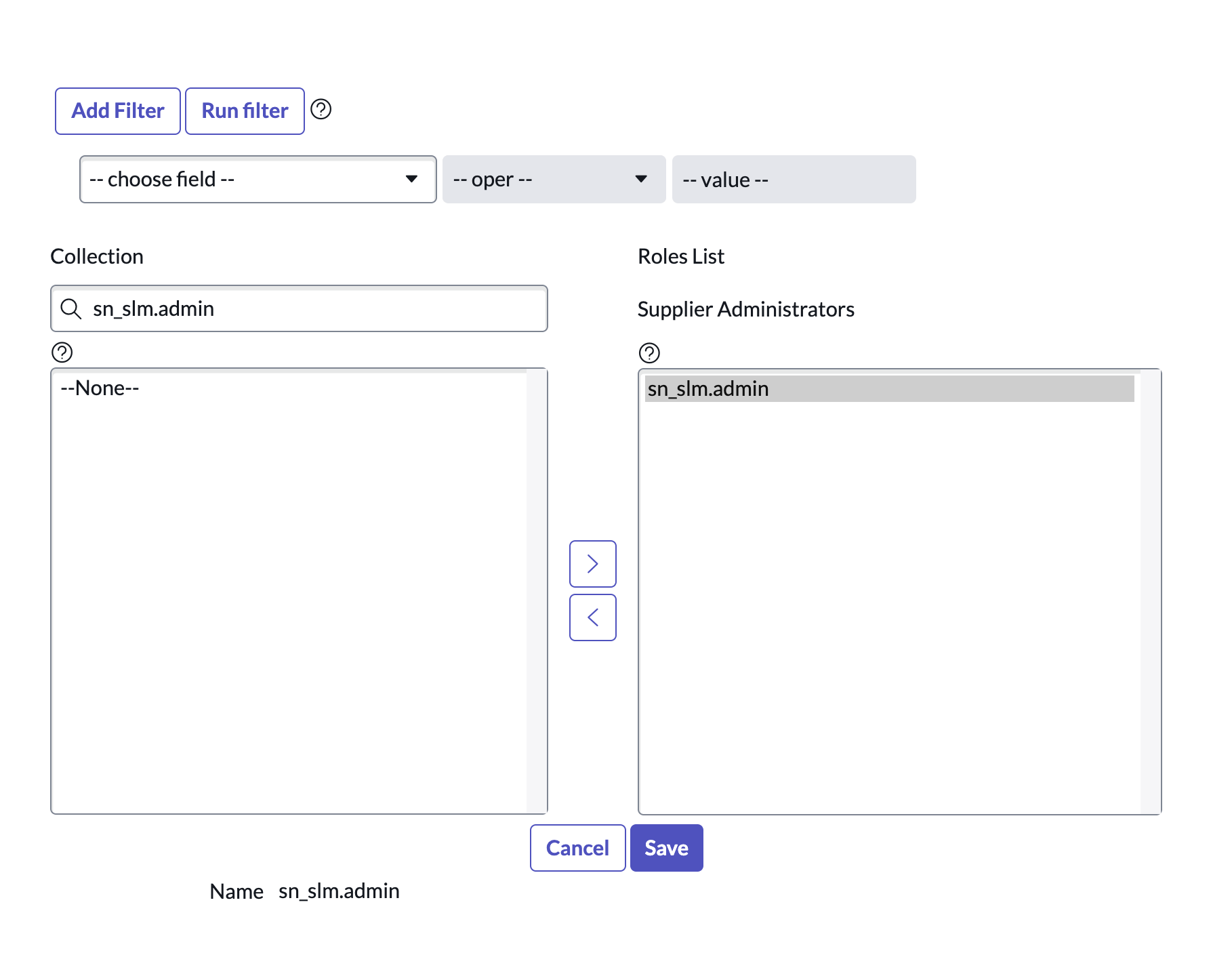 Added sn_slm.admin role to the Supplier Administrators group.