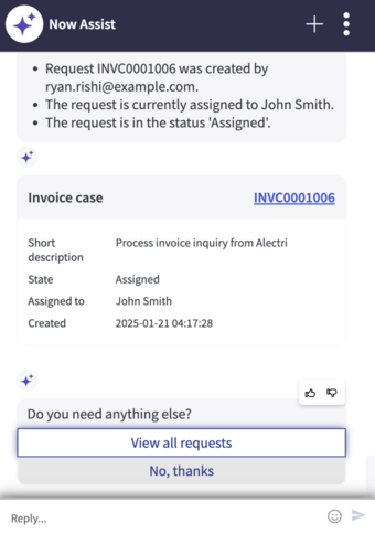 Summary of the invoice case.