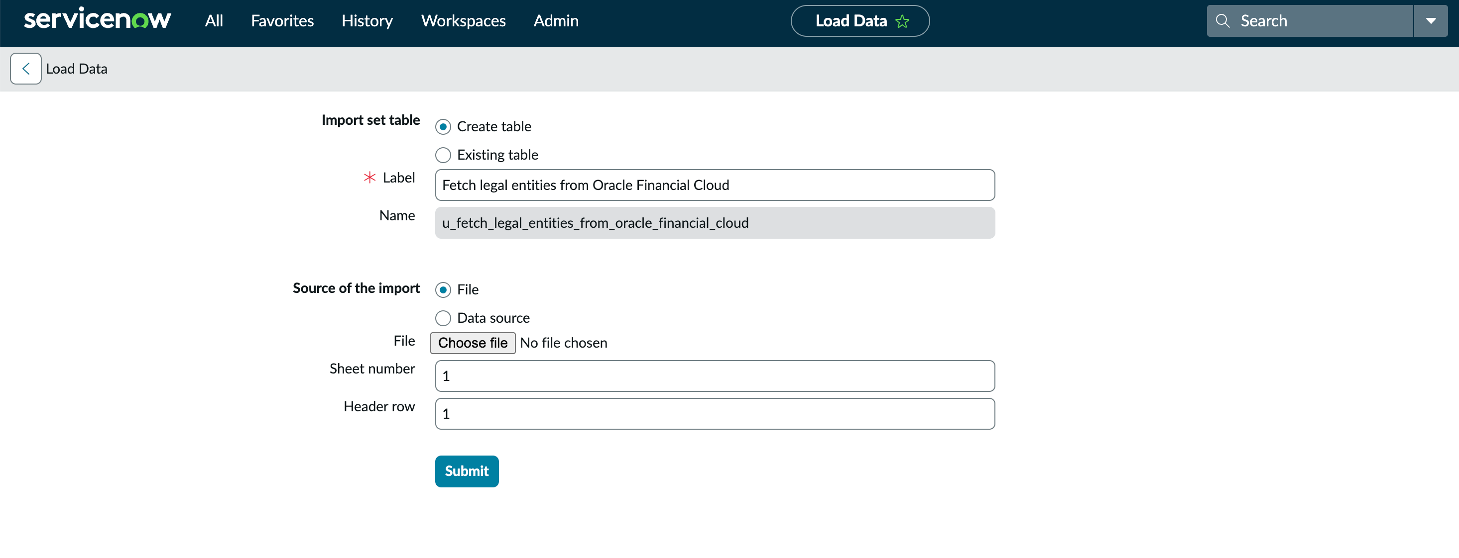 Laden Sie Daten in die ERP-Anwenderzuordnungstabelle für Oracle Financial Cloud
