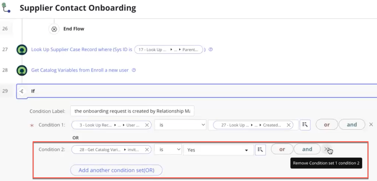Supplier Contact Onboarding flow.