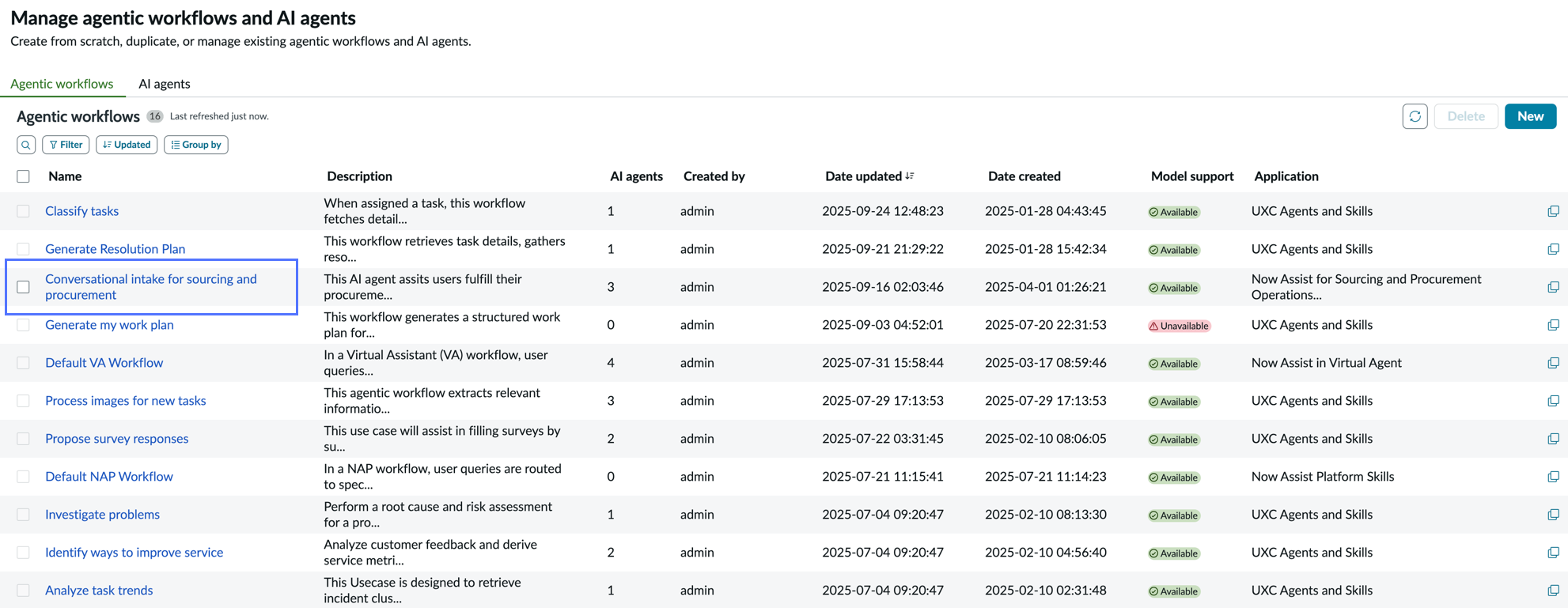 Conversational intake for sourcing and procurement agentic workflow.