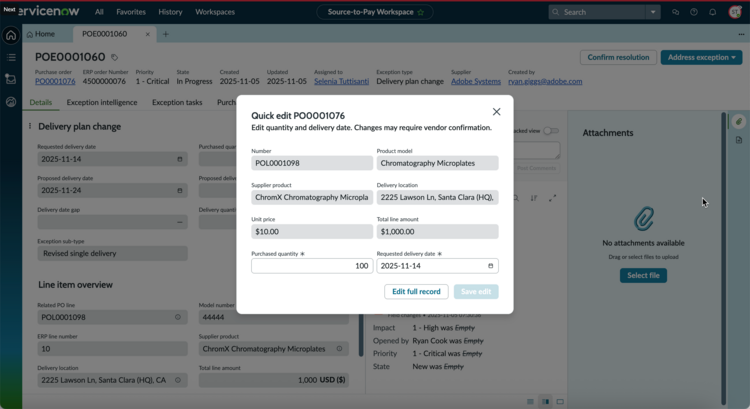 Revise the quantity or delivery date or both