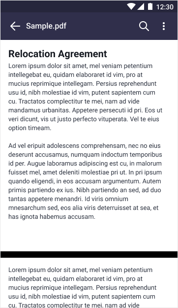 Tela de registro móvel sem anexos