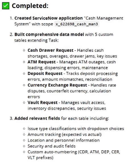 List of steps completed by Build Agent to build an app