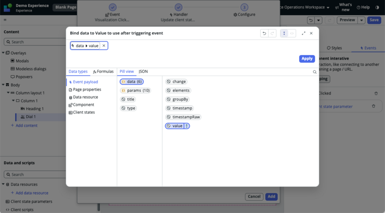 Bind data modal