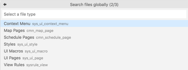 Select a file type list