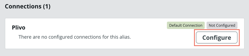 Plivo 스포크의 최초 연결 구성입니다.