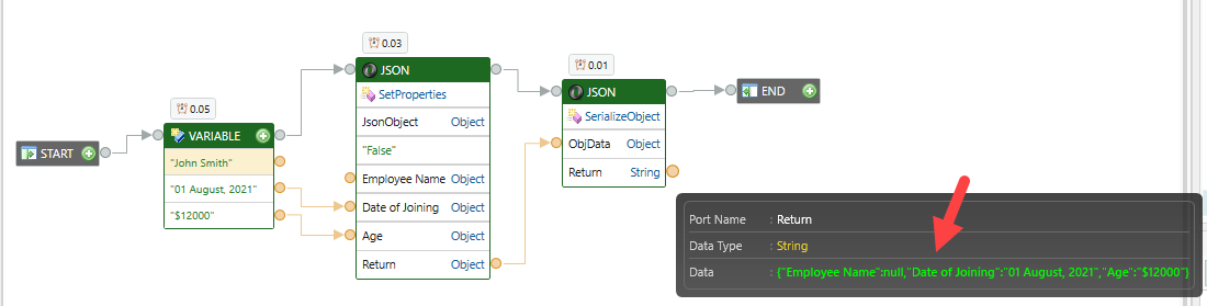 JSON 객체를 문자열로 변환합니다.