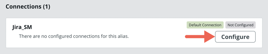 Jira Service Management 연결 버튼입니다.