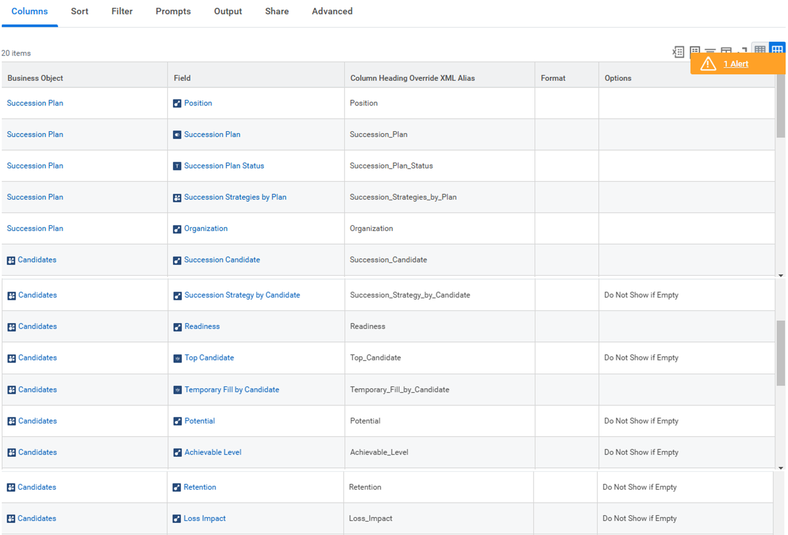 Workday レポート。