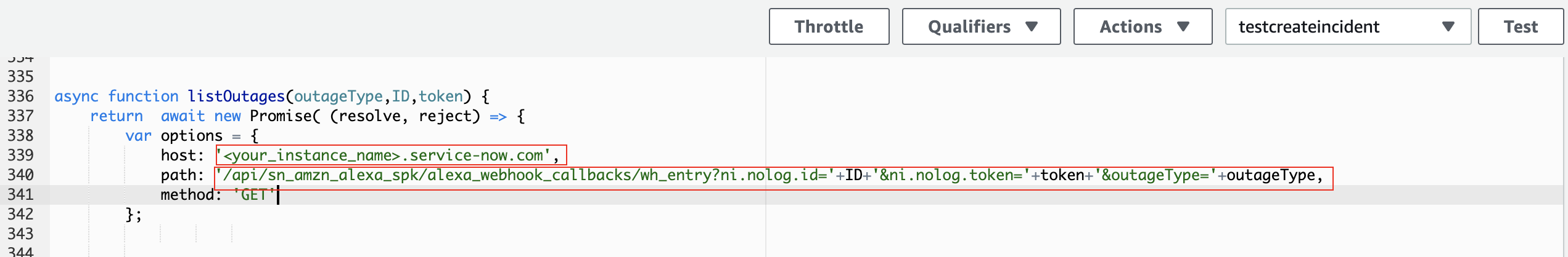 Webhook コールバック URL