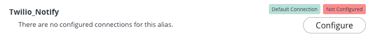 Configuração de conexão do Twilio Notify