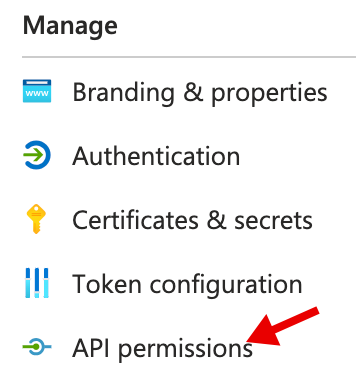 Link de permissões de API.
