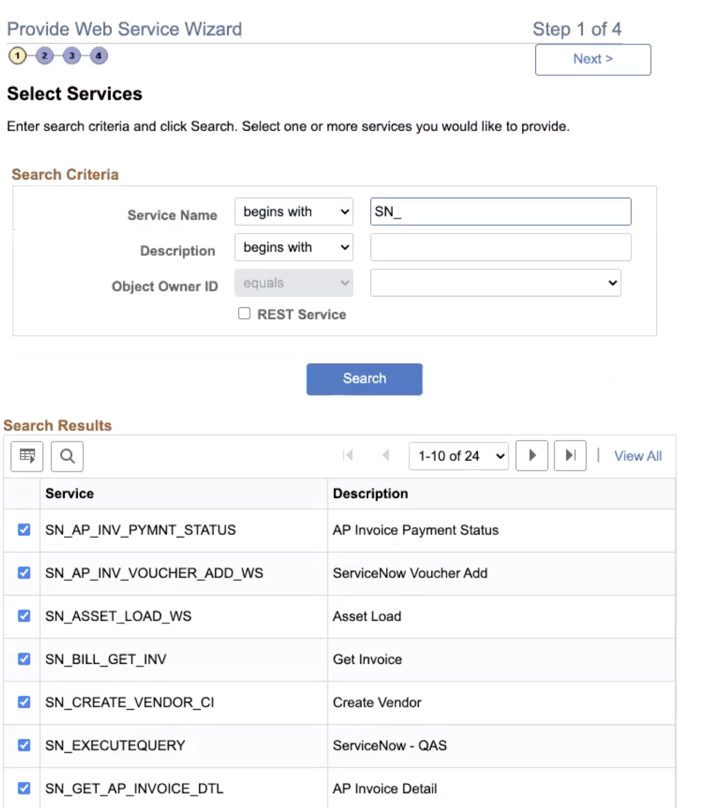Web Services da ServiceNow.
