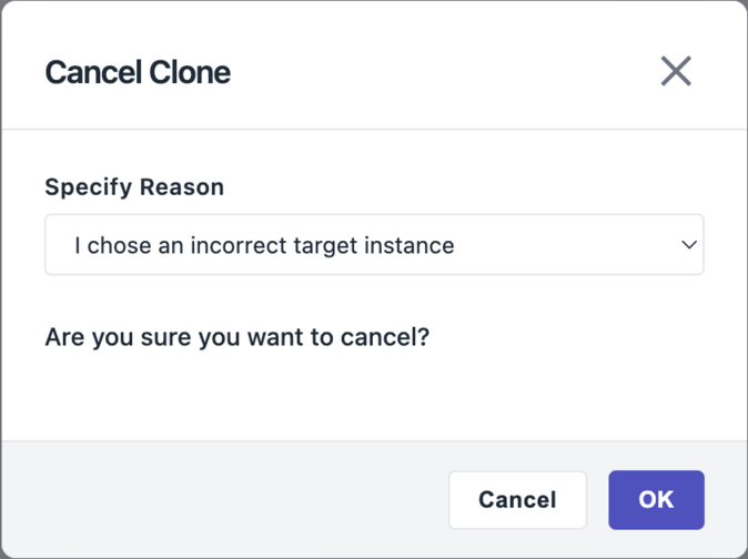 Cancel clone