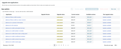 Screenshot showing app updates