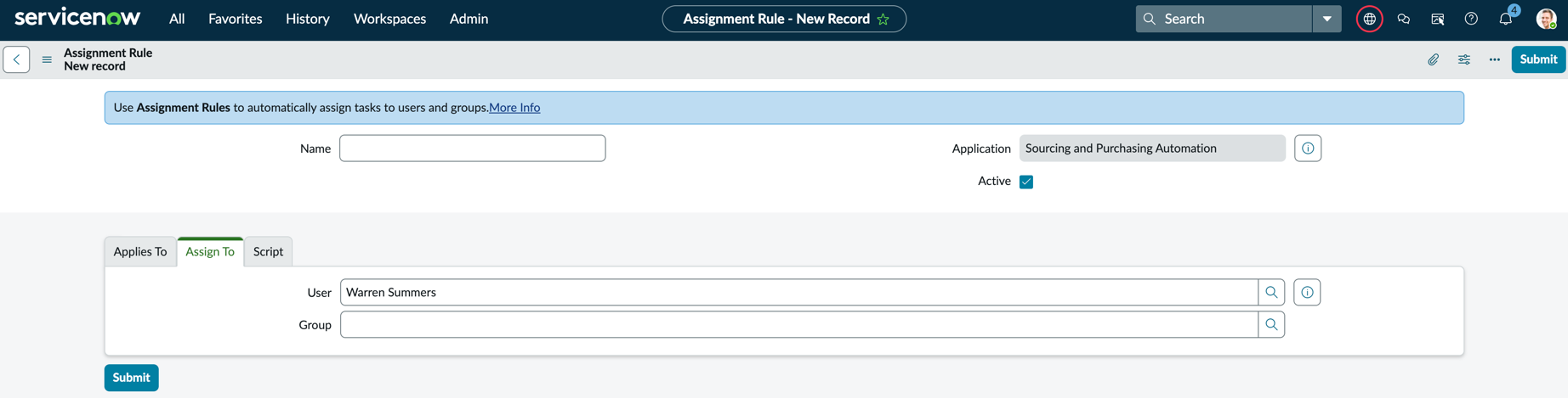 Assignment rule.