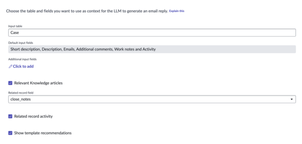 Schritt „E-Mail-Parameter“ des Kompetenz-Setups für E-Mail-Empfehlungen