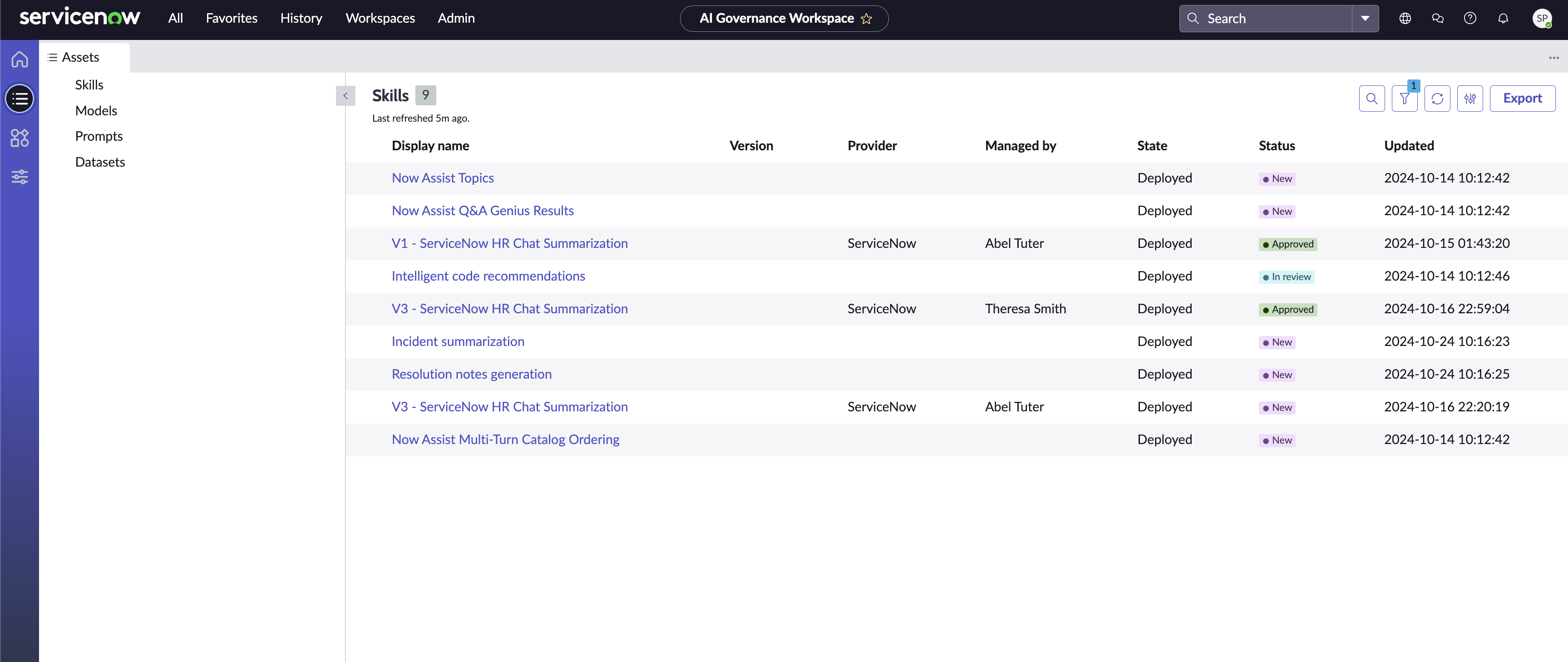 Asset-Liste