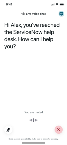 Voice Agent asking user for voice input.