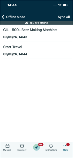 Changes remain in the outbox until synced to the server.