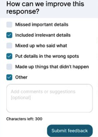 suggestions for AI response improvements