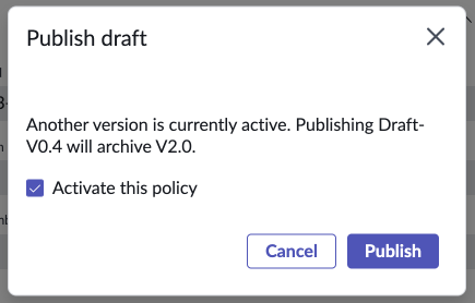 Activate and publish draft.