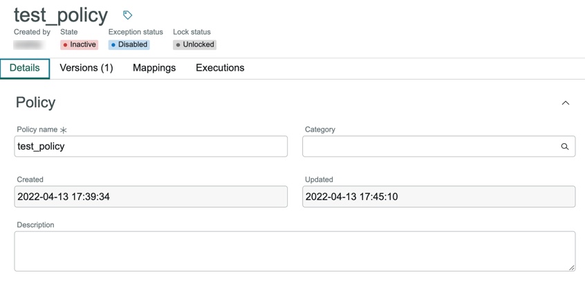 Enable policy exception