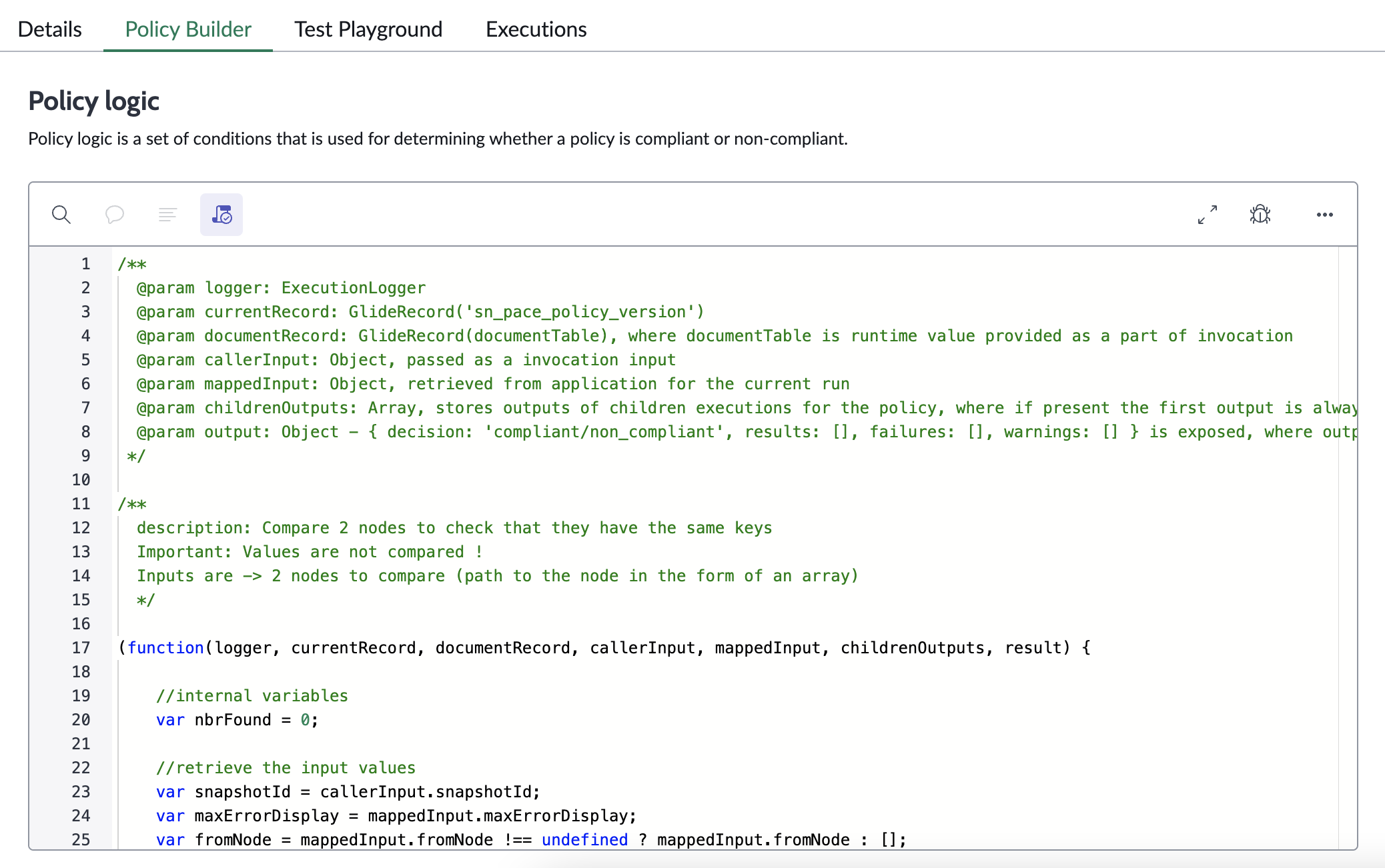 Policy script.