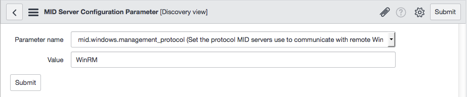 Parâmetro de configuração do MID Server